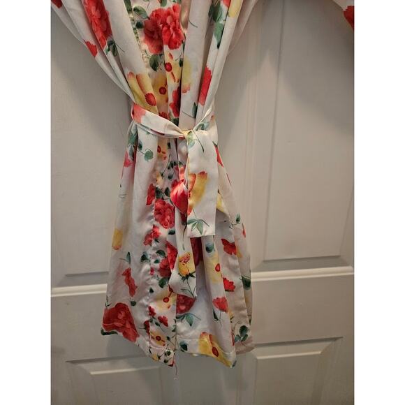 Secret Treasures Ladies Kimono Wrap Robe 1XLSatin Polyester Rose yellow flower - Picture 4 of 8